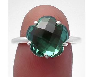 Lab Created Green Tourmaline Ring size-7.5 SDR220008 R-1019, 12x12 mm