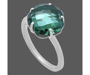 Lab Created Green Tourmaline Ring size-7.5 SDR220008 R-1019, 12x12 mm