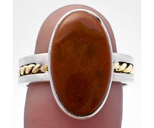 Two Tone - Red Moss Agate Ring size-8 SDR220051 R-1711, 10x19 mm