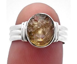 Yellow Scapolite Rough Ring size-6.5 SDR220055 R-1470, 8x10 mm