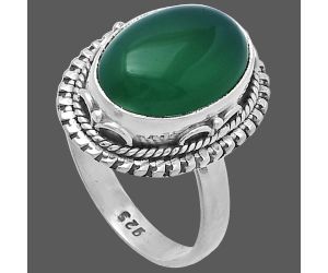 Green Onyx Ring size-7.5 SDR220095 R-1447, 10x14 mm