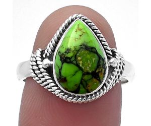 Green Matrix Turquoise Ring size-8 SDR220319 R-1257, 8x12 mm