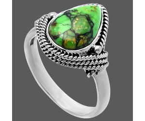 Green Matrix Turquoise Ring size-8 SDR220319 R-1257, 8x12 mm