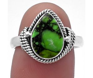 Green Matrix Turquoise Ring size-8 SDR220376 R-1257, 8x12 mm
