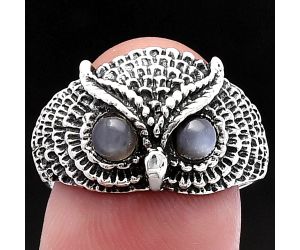 Owl - Gray Moonstone Ring size-8.5 SDR220477 R-1022, 4x4 mm