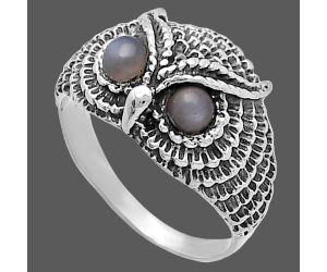 Owl - Gray Moonstone Ring size-8.5 SDR220477 R-1022, 4x4 mm