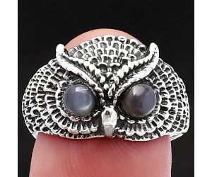 Owl - Gray Moonstone Ring size-8 SDR220478 R-1022, 4x4 mm