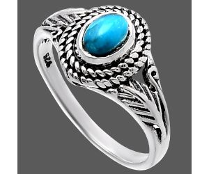 Natural Turquoise Morenci Mine Ring size-7 SDR220577 R-1044, 4x6 mm