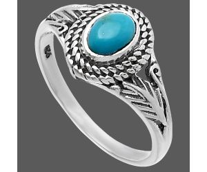 Natural Turquoise Morenci Mine Ring size-8 SDR220581 R-1044, 4x6 mm