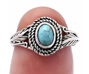Natural Rare Turquoise Nevada Aztec Mt Ring size-7 SDR220586 R-1044, 4x6 mm