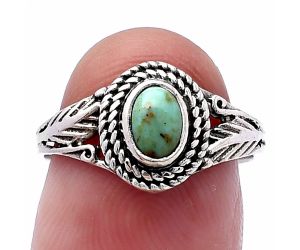 Natural Rare Turquoise Nevada Aztec Mt Ring size-7 SDR220595 R-1044, 4x6 mm