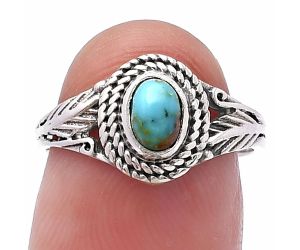 Natural Rare Turquoise Nevada Aztec Mt Ring size-7 SDR220597 R-1044, 4x6 mm