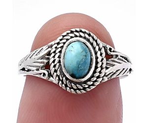 Natural Turquoise Morenci Mine Ring size-7 SDR220598 R-1044, 4x6 mm