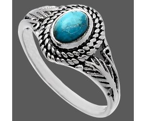 Natural Turquoise Morenci Mine Ring size-7 SDR220598 R-1044, 4x6 mm