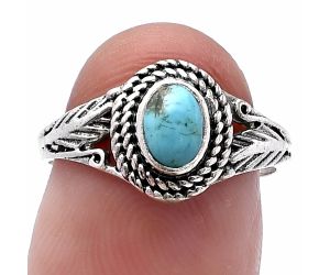 Natural Rare Turquoise Nevada Aztec Mt Ring size-7 SDR220605 R-1044, 4x6 mm