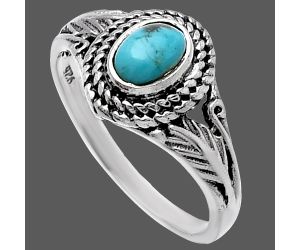 Natural Rare Turquoise Nevada Aztec Mt Ring size-7 SDR220605 R-1044, 4x6 mm