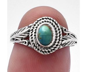Natural Rare Turquoise Nevada Aztec Mt Ring size-7 SDR220612 R-1044, 4x6 mm