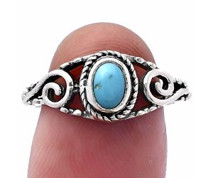 Natural Turquoise Morenci Mine Ring size-8 SDR220649 R-1043, 4x6 mm