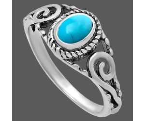 Natural Rare Turquoise Nevada Aztec Mt Ring size-6 SDR220651 R-1043, 4x6 mm