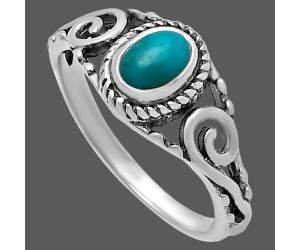 Natural Rare Turquoise Nevada Aztec Mt Ring size-8 SDR220652 R-1043, 4x6 mm