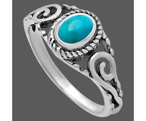 Natural Rare Turquoise Nevada Aztec Mt Ring size-7 SDR220657 R-1043, 4x6 mm