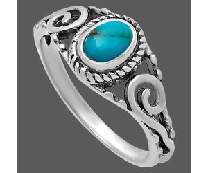 Natural Turquoise Morenci Mine Ring size-7 SDR220659 R-1043, 4x6 mm