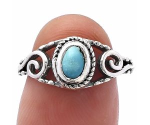 Natural Rare Turquoise Nevada Aztec Mt Ring size-6 SDR220661 R-1043, 4x6 mm