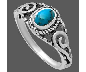 Natural Turquoise Morenci Mine Ring size-7 SDR220669 R-1043, 4x6 mm