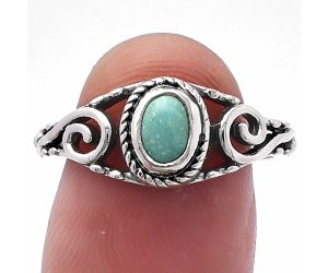 Natural Rare Turquoise Nevada Aztec Mt Ring size-8 SDR220686 R-1043, 4x6 mm