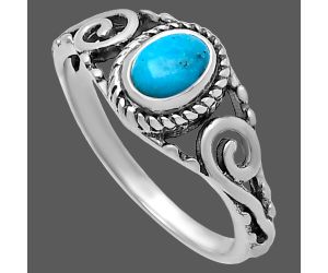 Natural Turquoise Morenci Mine Ring size-7 SDR220691 R-1043, 4x6 mm