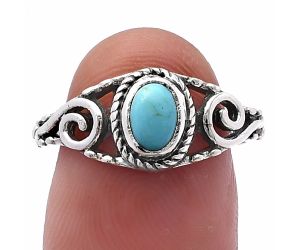 Natural Rare Turquoise Nevada Aztec Mt Ring size-7 SDR220693 R-1043, 4x6 mm