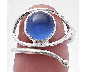Adjustable Eye - Blue Chalcedony Ring size-8 SDR220742 R-1254, 9x9 mm