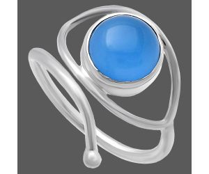 Adjustable Eye - Blue Chalcedony Ring size-8 SDR220742 R-1254, 9x9 mm