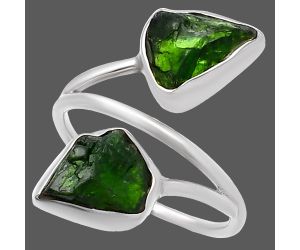 Chrome Diopside Rough Ring size-8 SDR220790 R-1169, 8x10 mm