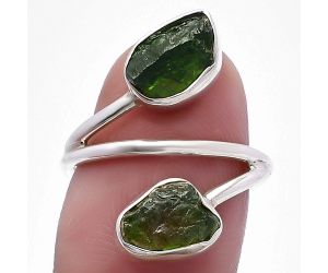 Chrome Diopside Rough Ring size-7 SDR220794 R-1169, 6x9 mm