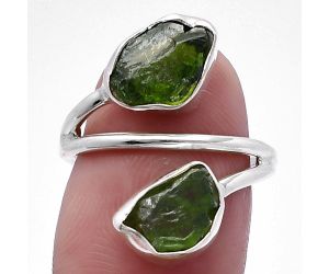 Chrome Diopside Rough Ring size-7 SDR220796 R-1169, 7x10 mm