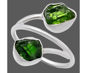 Chrome Diopside Rough Ring size-8 SDR220799 R-1169, 7x9 mm
