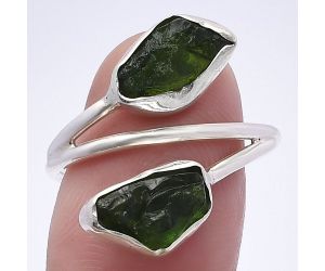 Chrome Diopside Rough Ring size-9 SDR220800 R-1169, 7x11 mm