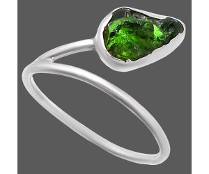 Chrome Diopside Rough Ring size-10 SDR220803 R-1179, 7x11 mm