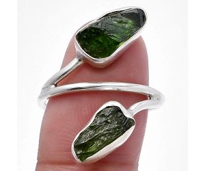 Chrome Diopside Rough Ring size-9 SDR220805 R-1169, 6x12 mm