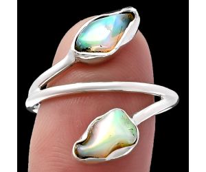 Ethiopian Opal Rough Ring size-9.5 SDR220812 R-1169, 5x10 mm