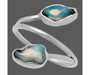Ethiopian Opal Rough Ring size-9.5 SDR220812 R-1169, 5x10 mm