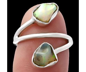 Ethiopian Opal Rough Ring size-5 SDR220821 R-1169, 6x8 mm