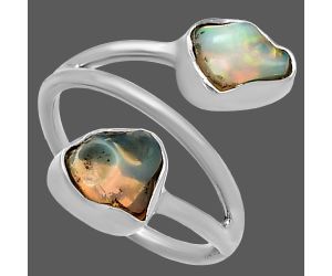 Ethiopian Opal Rough Ring size-5 SDR220821 R-1169, 6x8 mm