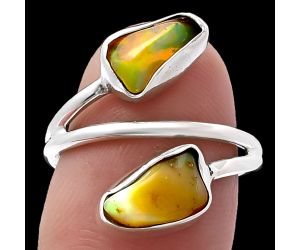 Ethiopian Opal Rough Ring size-7 SDR220825 R-1169, 6x10 mm