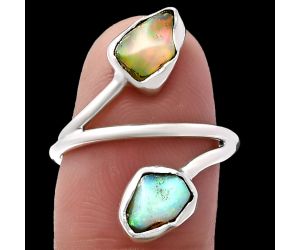 Ethiopian Opal Rough Ring size-7 SDR220831 R-1169, 6x8 mm