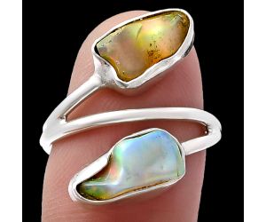 Ethiopian Opal Rough Ring size-7 SDR220846 R-1169, 6x12 mm