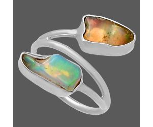 Ethiopian Opal Rough Ring size-7 SDR220846 R-1169, 6x12 mm