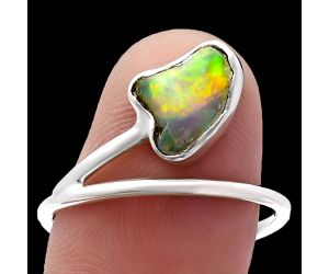 Ethiopian Opal Rough Ring size-9.5 SDR220865 R-1179, 8x10 mm