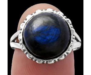 Blue Fire Labradorite Ring size-7 SDR220982 R-1652, 13x13 mm